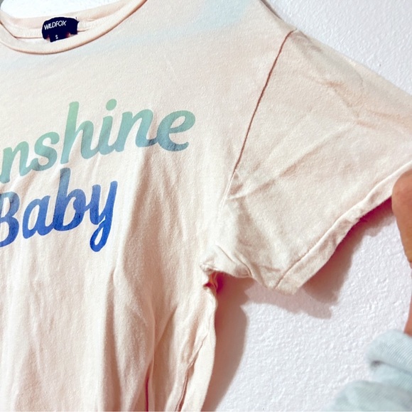 Wildfox Sunshine Baby Light Pink Tee Sz S - Picture 3 of 4